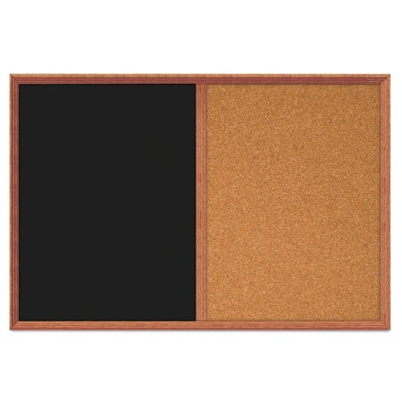 United Visual Products Enclosed Corkboard, 1 Door, 60"x36", 4" Fra UV3424-BRONZE-SURF